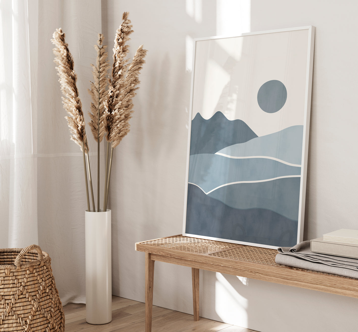 Set of 3 Baby Blue Boho Nursery Wall Prints