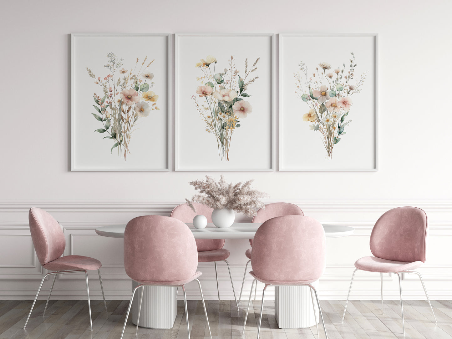 Set of 3 Summer Wildflower Wall Art Prints