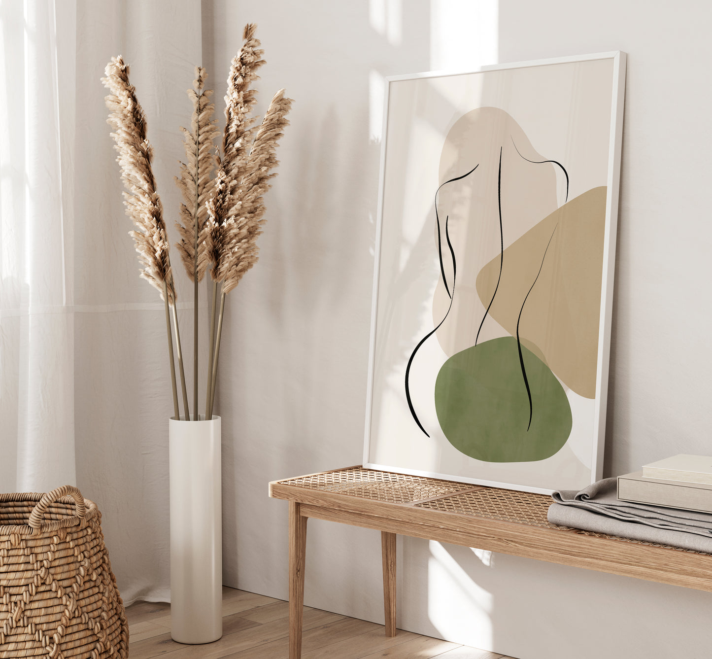 Set of 3 Olive Green Bathroom Wall Prints