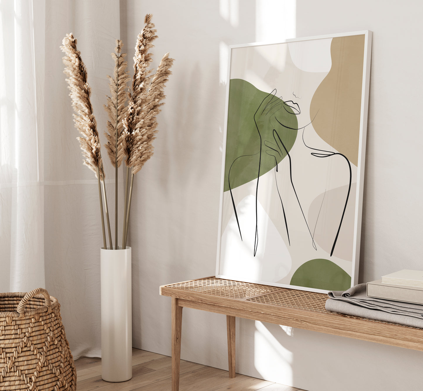 Set of 3 Olive Green Bathroom Wall Prints