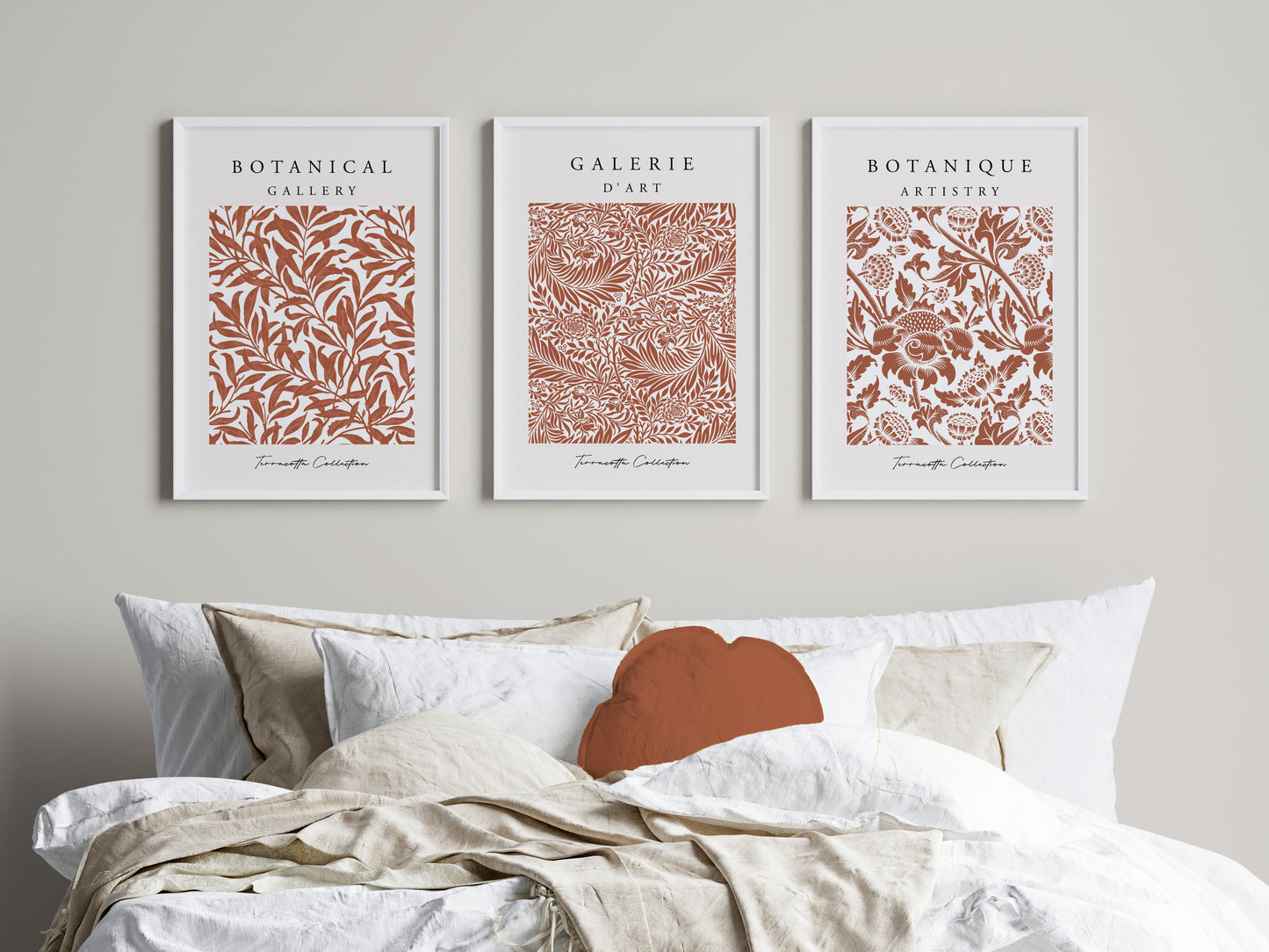 Set of 3 Terracotta Wall Art Prints