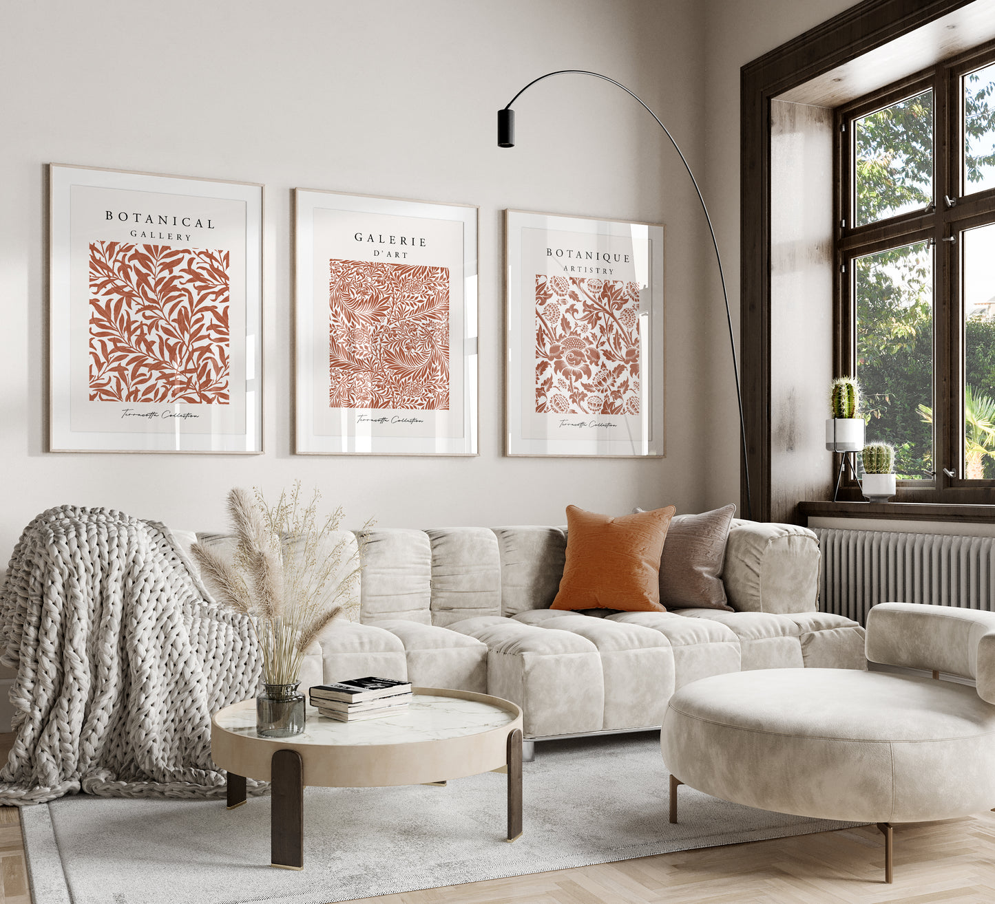 Set of 3 Terracotta Wall Art Prints