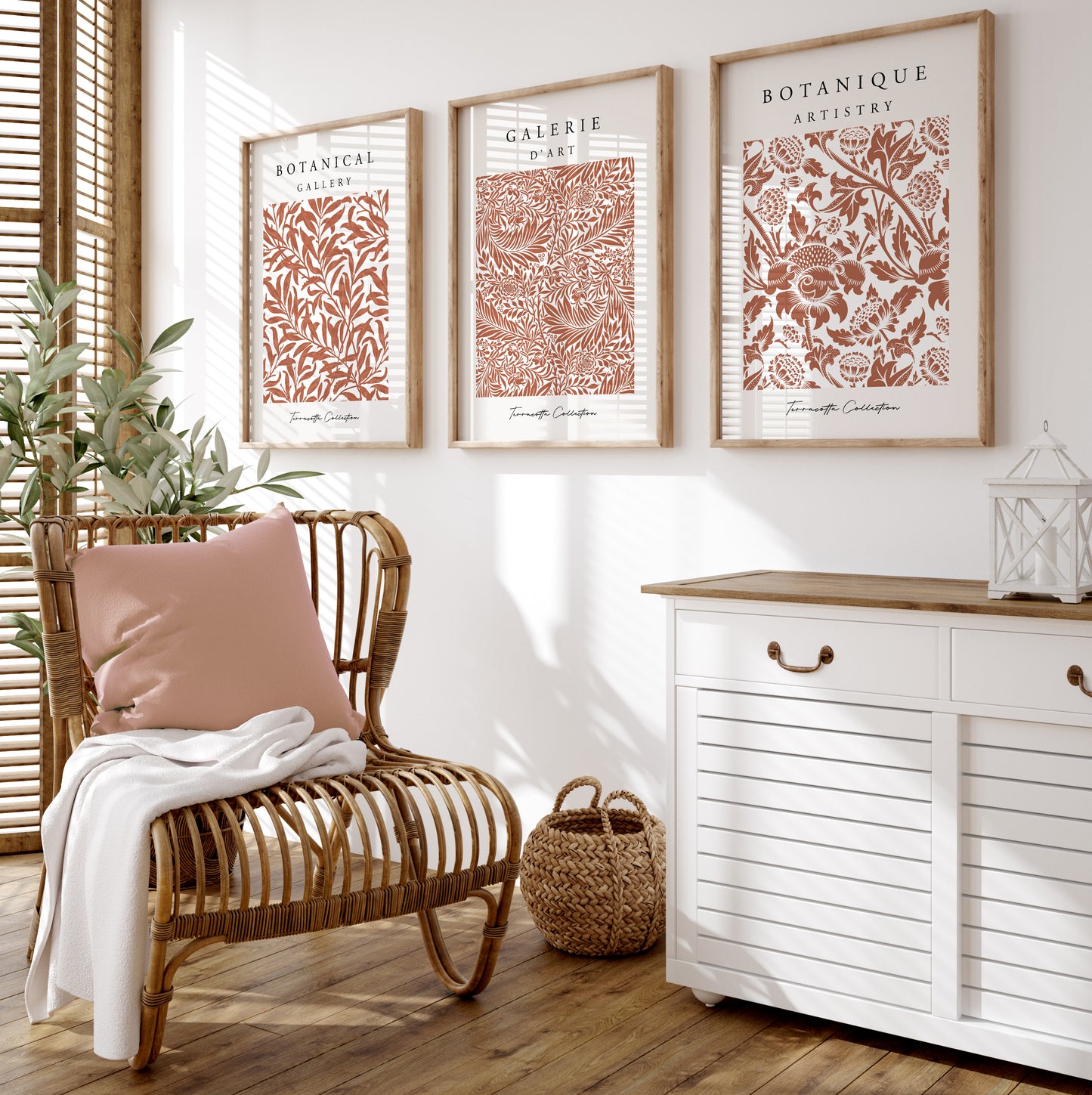 Set of 3 Terracotta Wall Art Prints