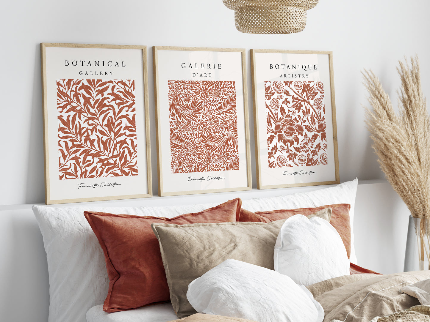 Set of 3 Terracotta Wall Art Prints