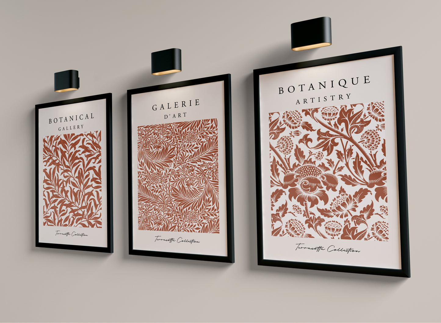Set of 3 Terracotta Wall Art Prints