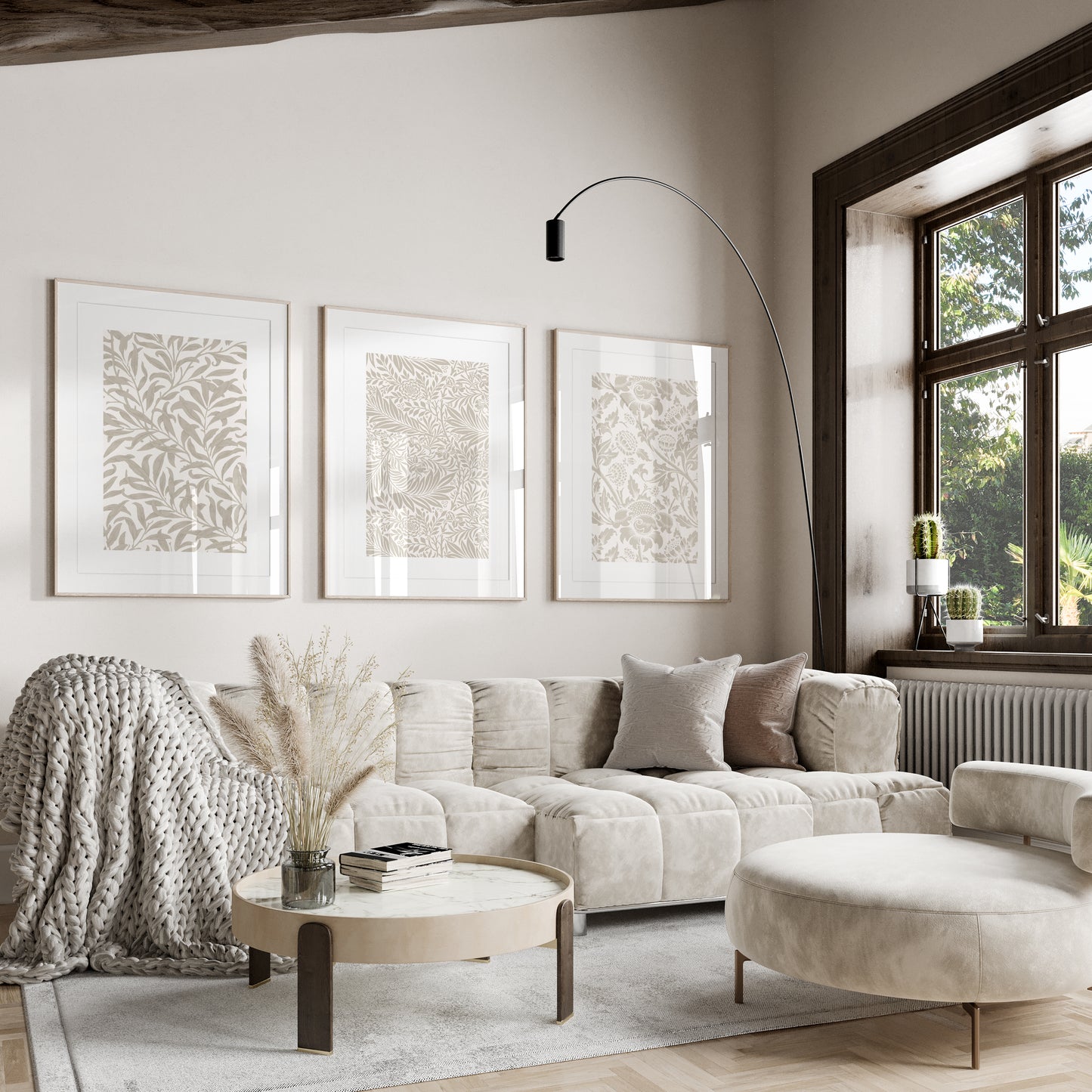 Set of 3 Neutral Botanical Wall Prints