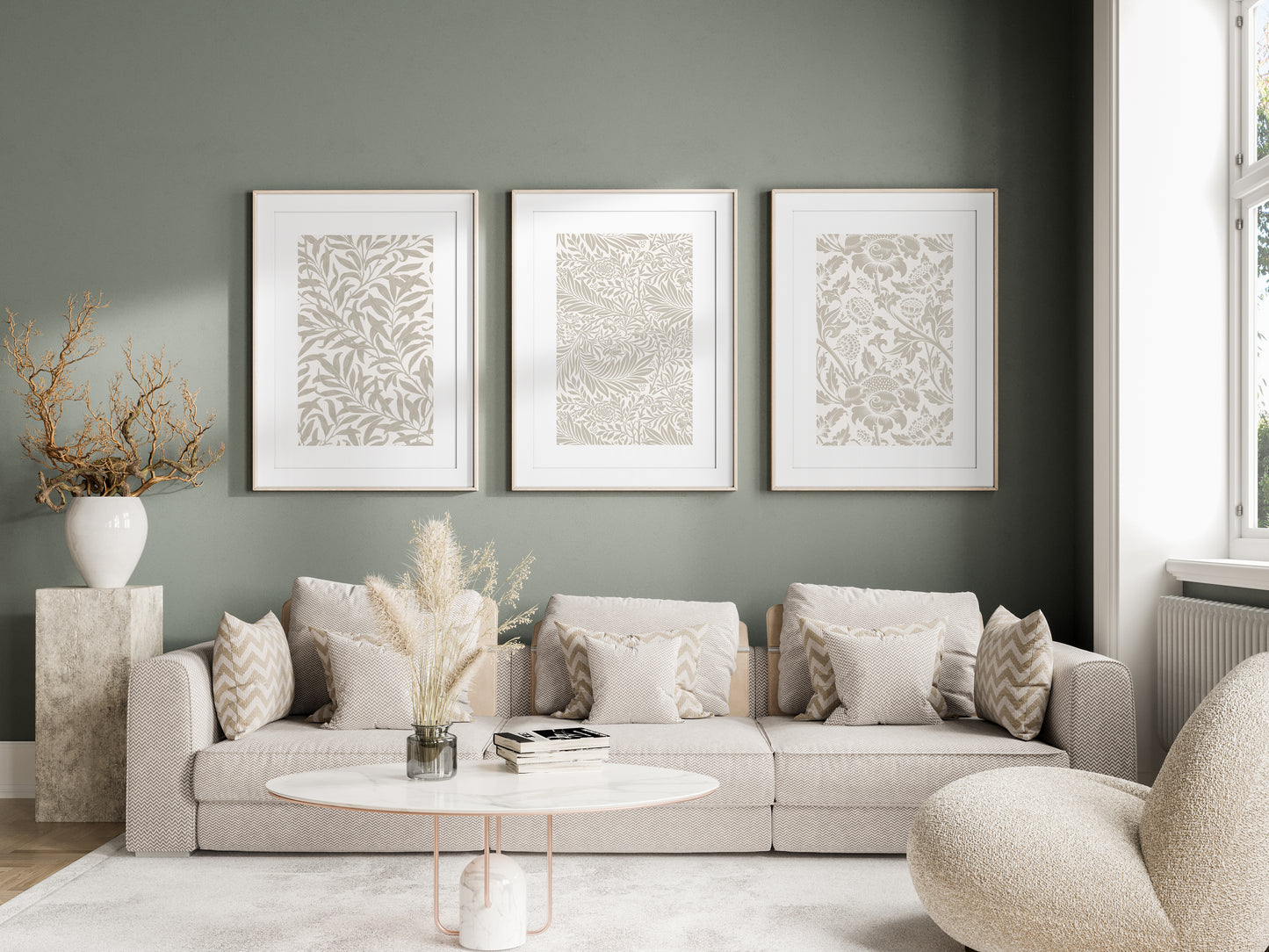 Set of 3 Neutral Botanical Wall Prints