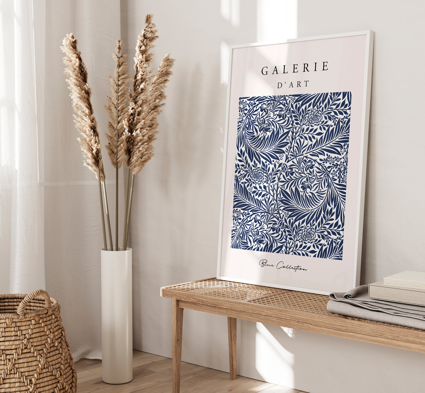 Set of 3 Blue Botanical Wall Art Prints