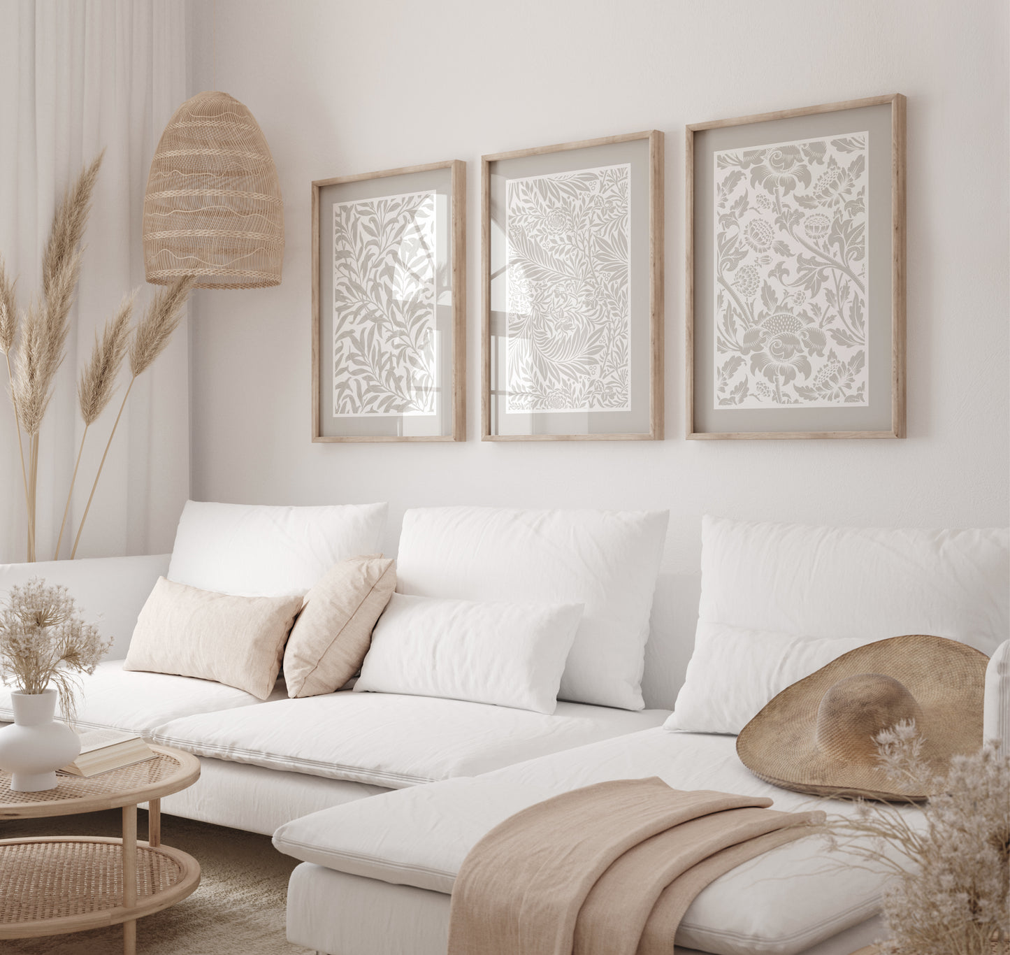 Set of 3 Neutral Botanical Wall Prints