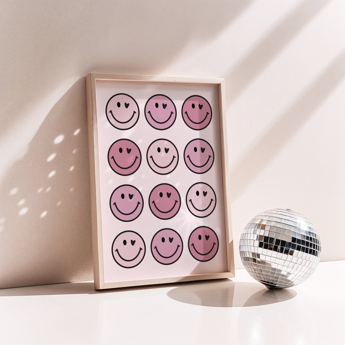 Girls Smiley Face Wall Art Print