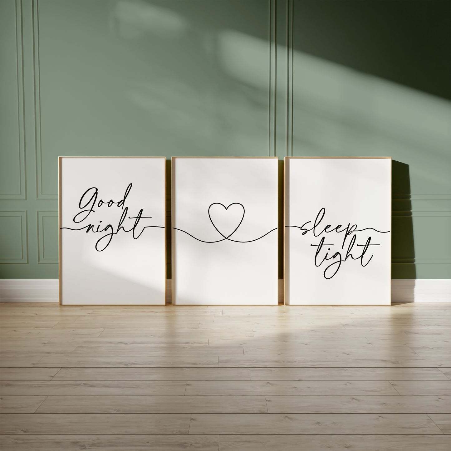 white good night sleep tight bedroom prints