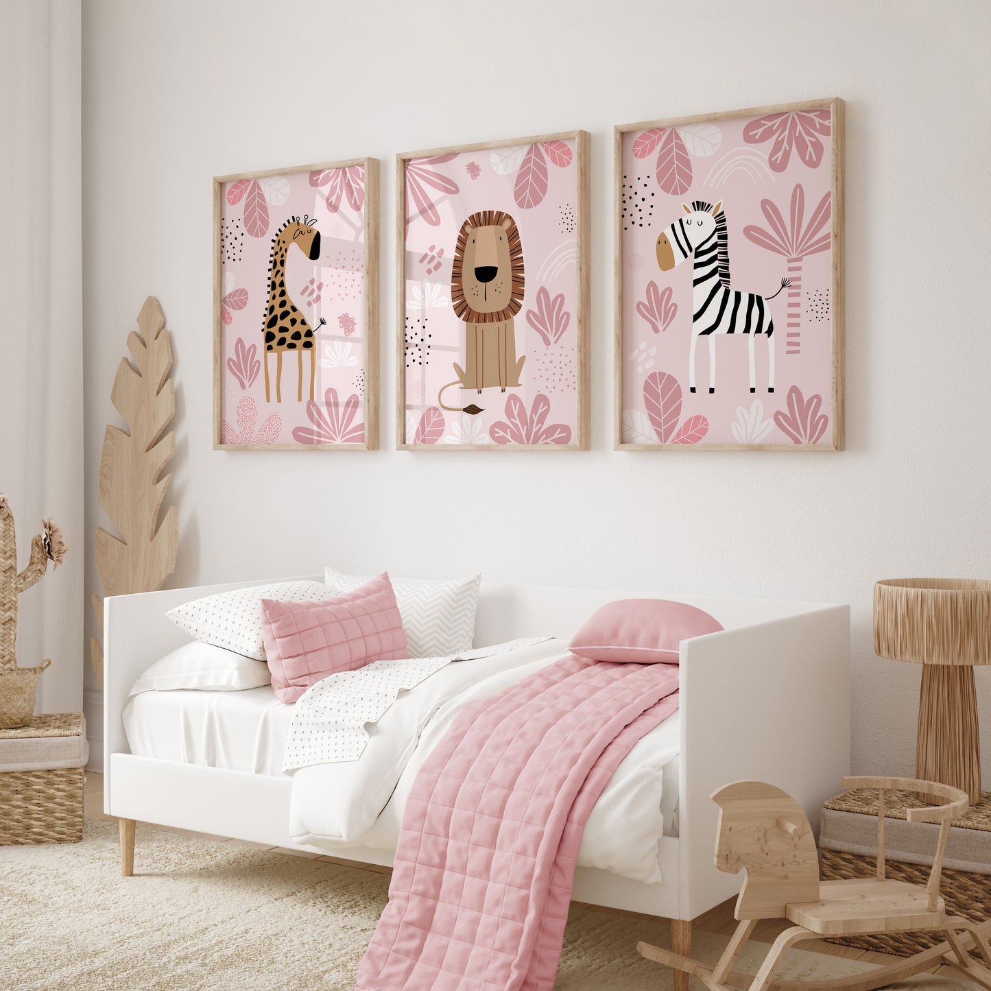 girls room pink safari animal prints