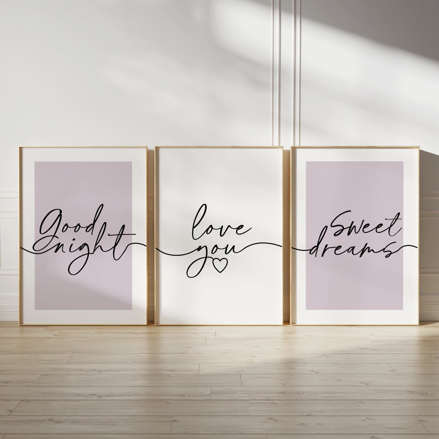 lilac bedroom wall decor, 3 posters