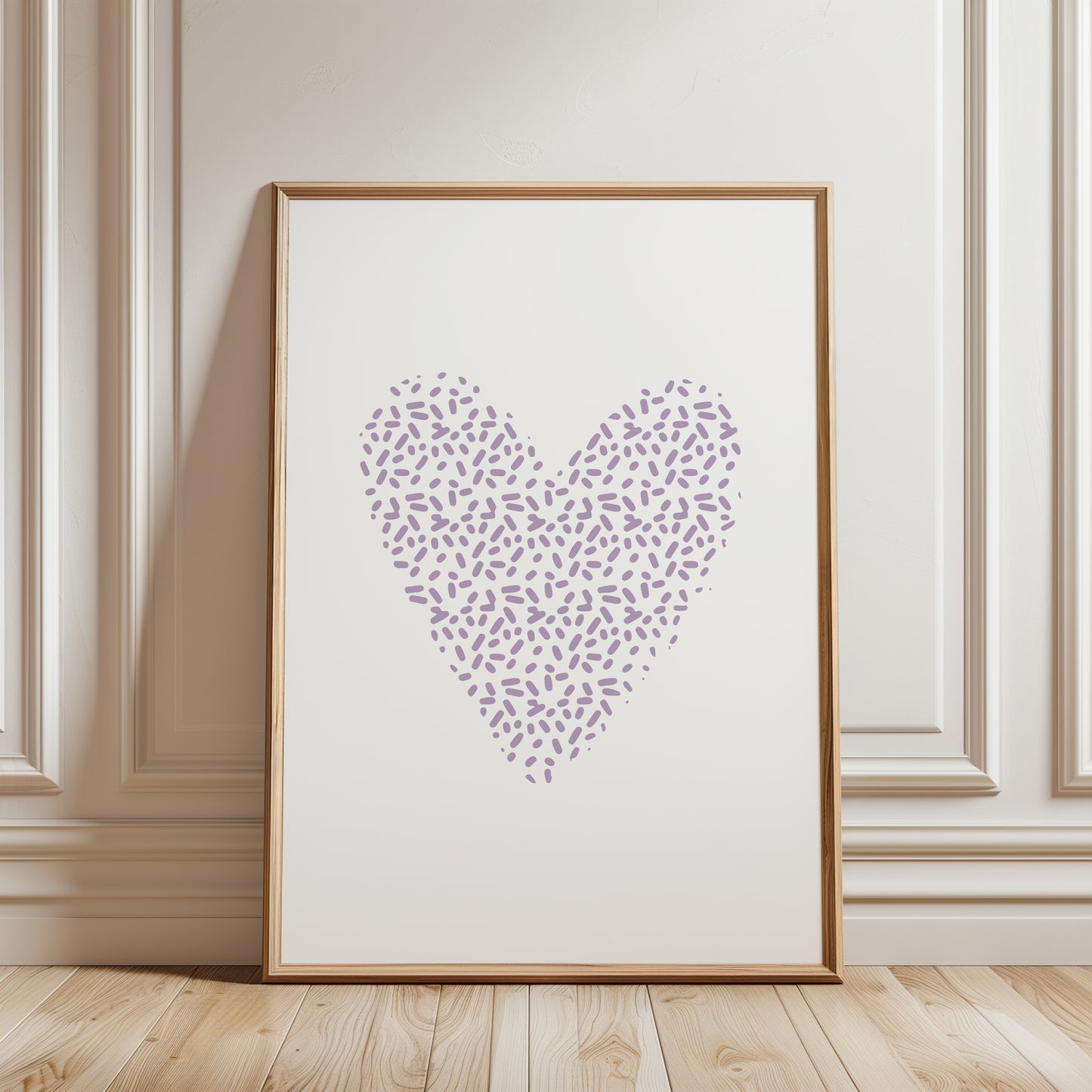 Set of 3 Lilac Love Heart Wall Prints