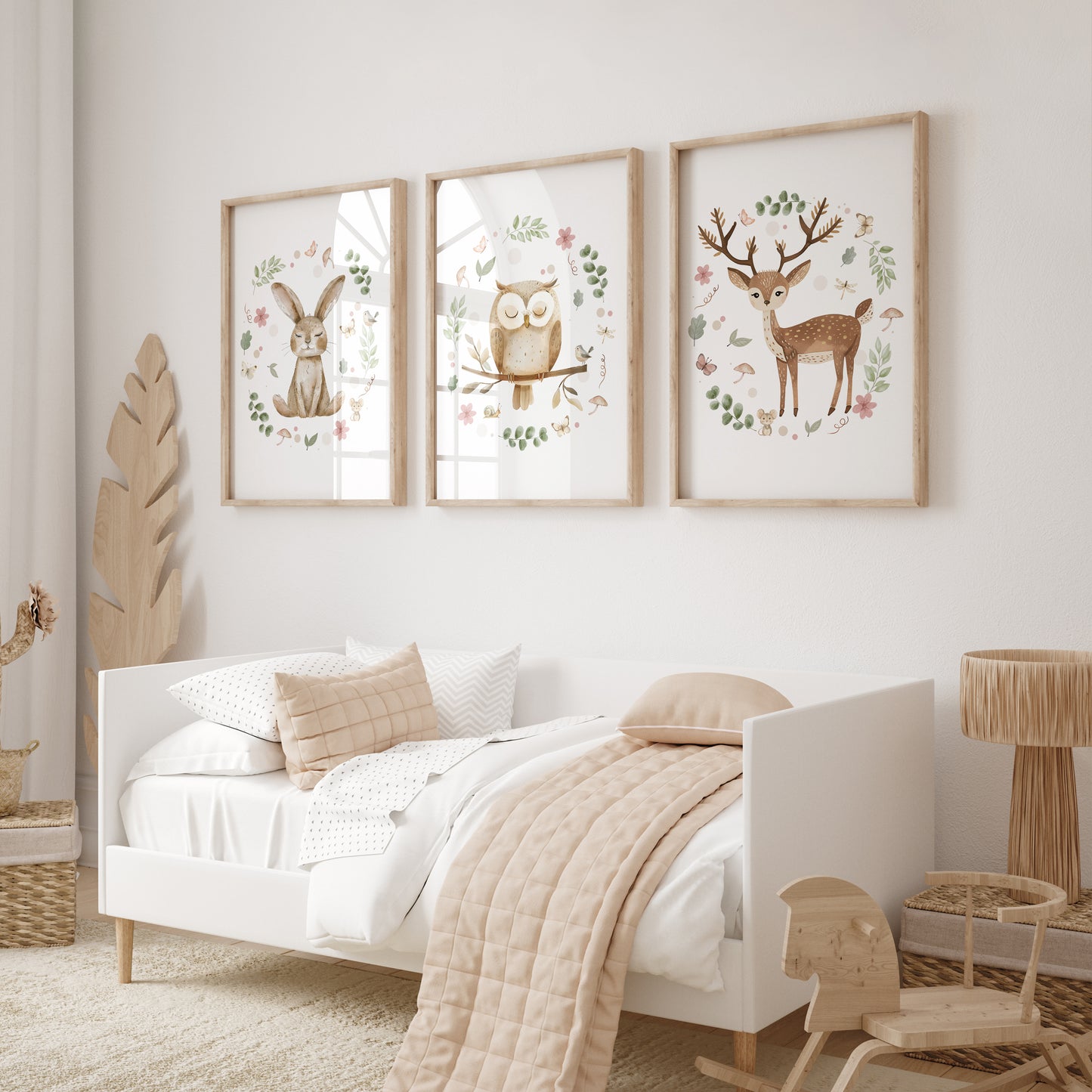 Girls room prints, woodland theme