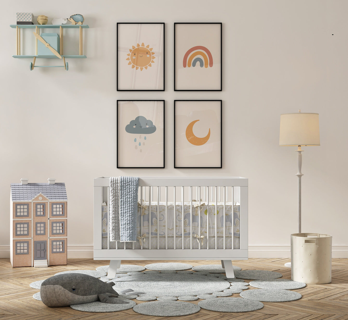 Set of 4 Gender Neutral Boho Nursery Wall Prints