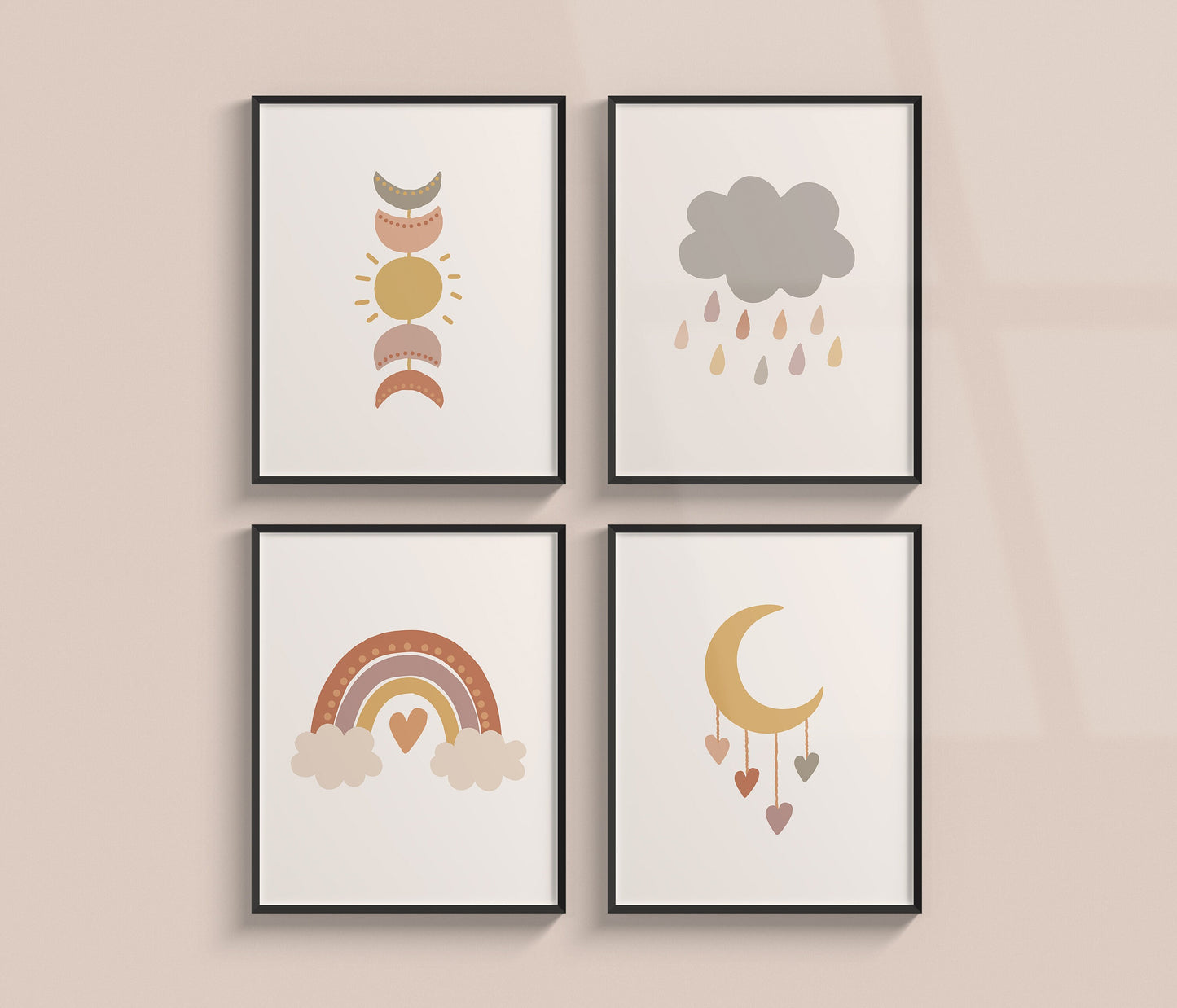 Set of 3 Boho Nursery Wall Prints