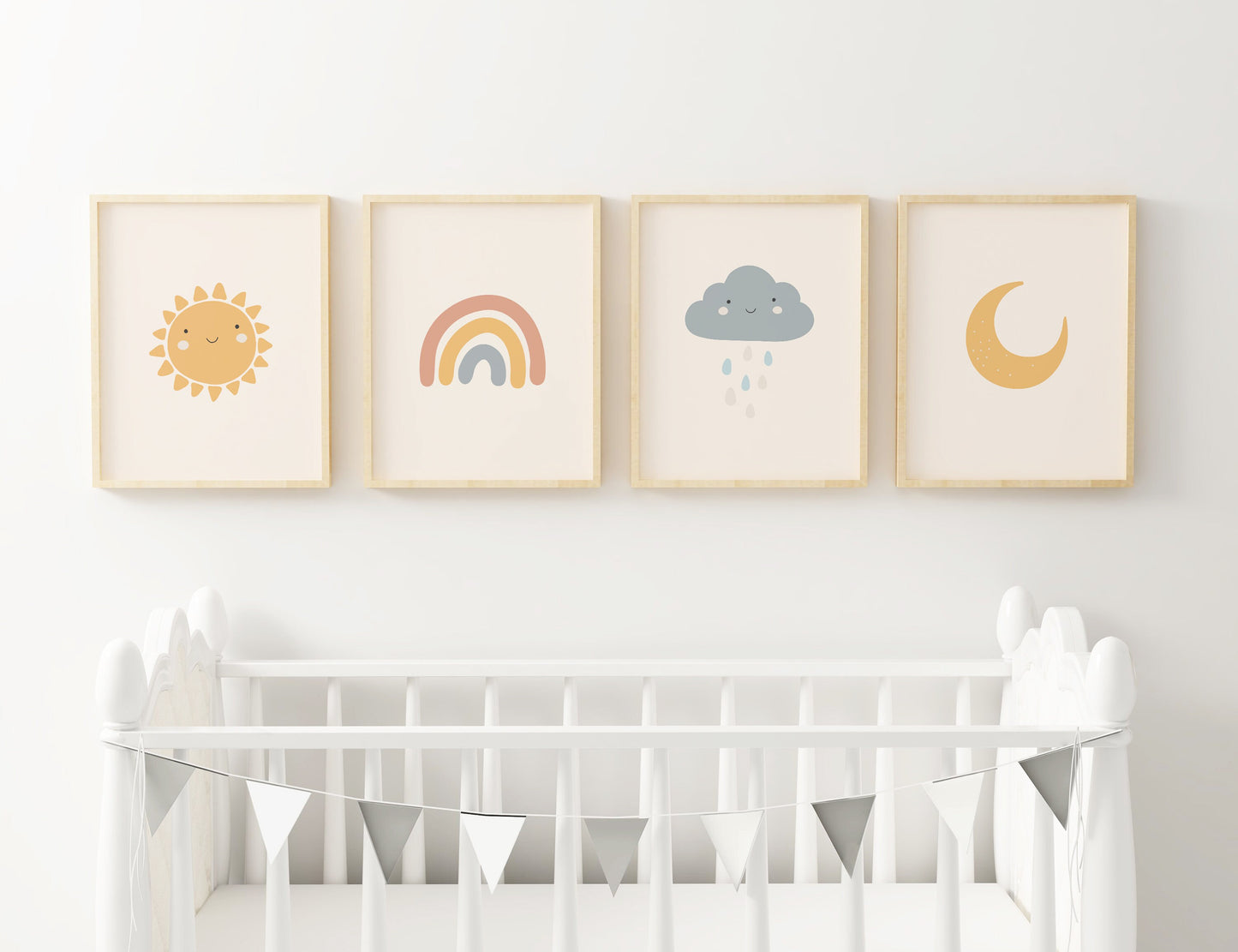 Set of 4 Gender Neutral Boho Nursery Wall Prints