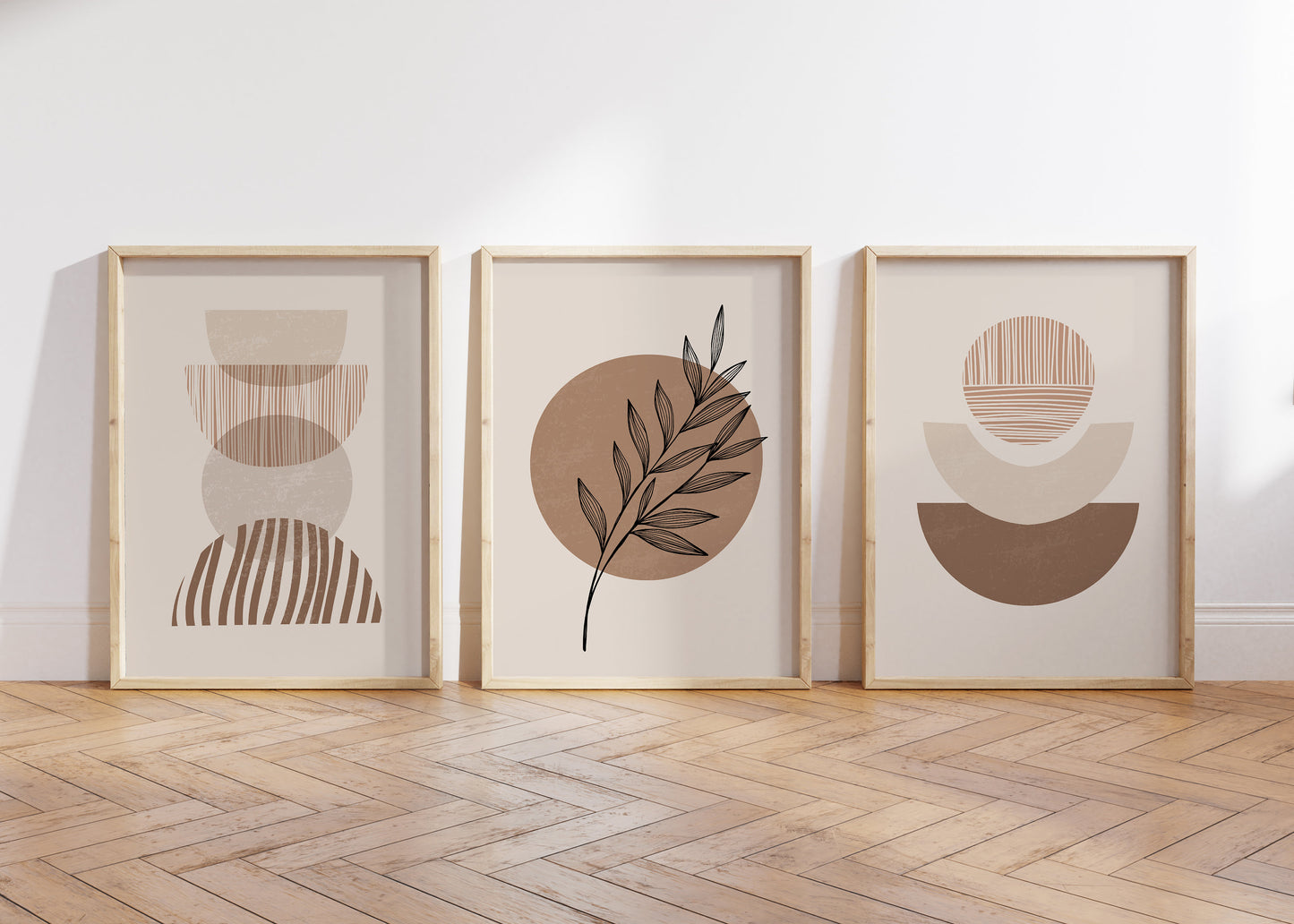 Set of 3 Neutral Boho Wall Art Prints