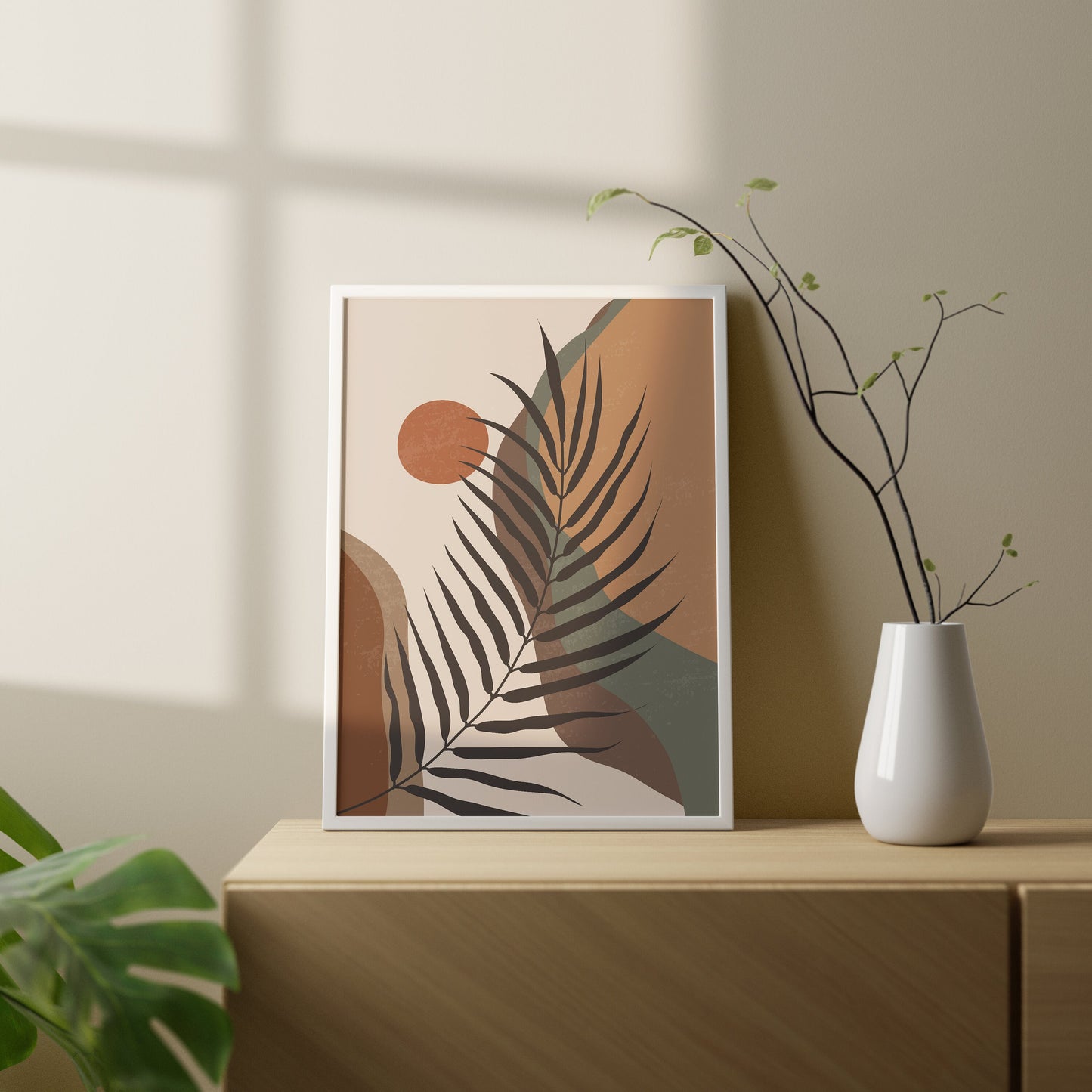 Set of 3 Terracotta & Brown Boho Abstract Wall Prints