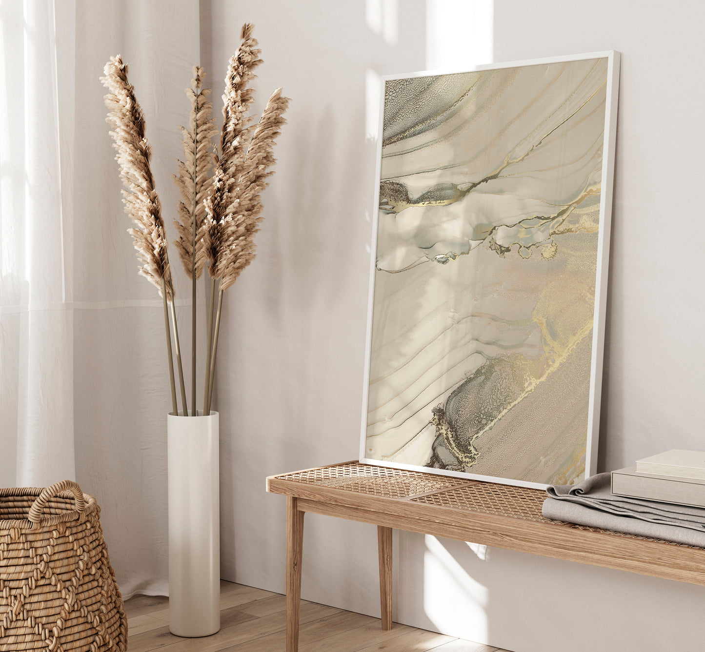 Set of 3 Gold Marble Wall Art Prints