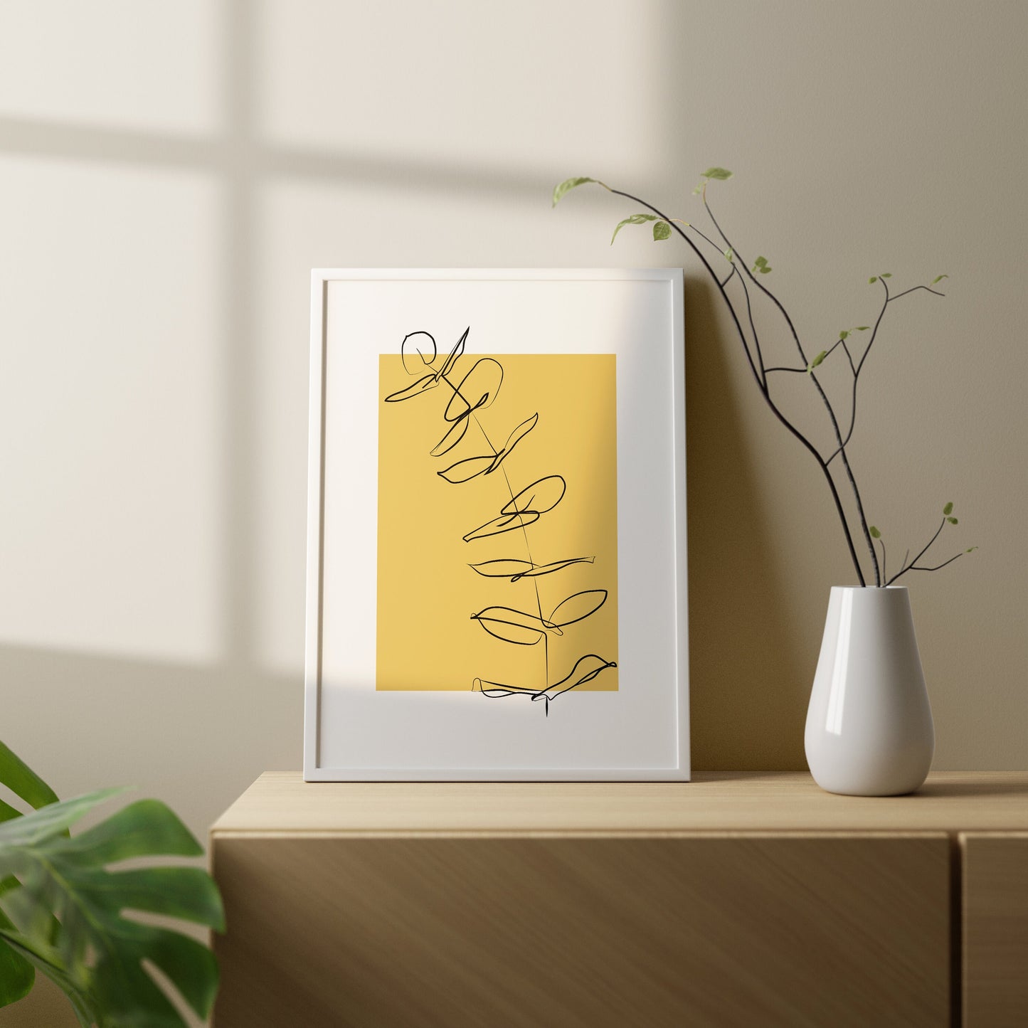 Set of 3 Yellow Botanical Wall Art Prints