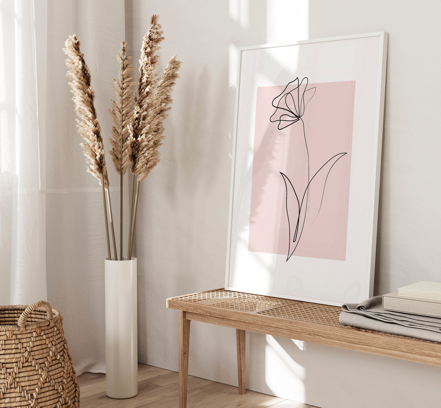 Set of 3 Pink Botanical Wall Art Prints