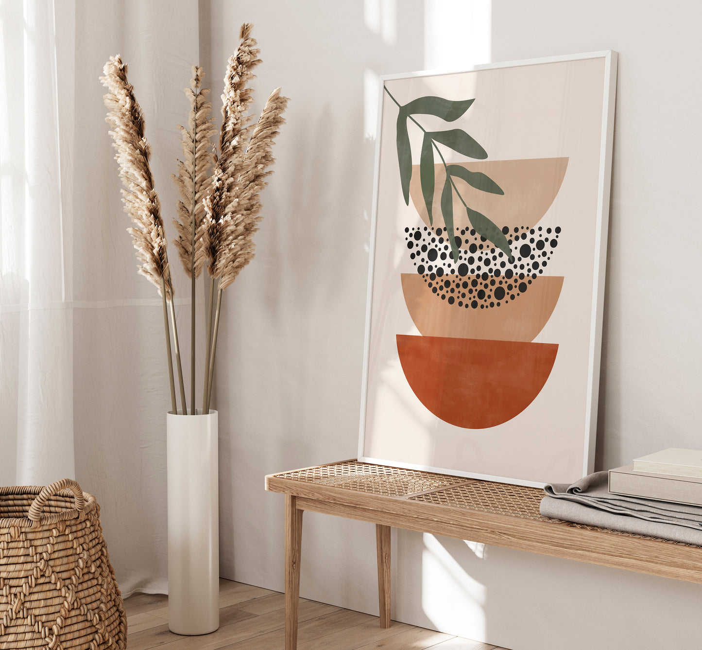 Set of 3 Terracotta Boho Abstract Wall Art Prints
