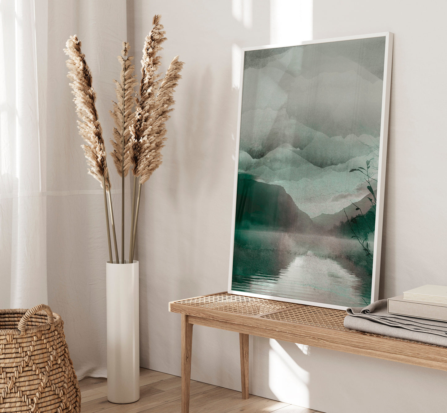 Set of 3 Green Landscape Abstract Wall Prints