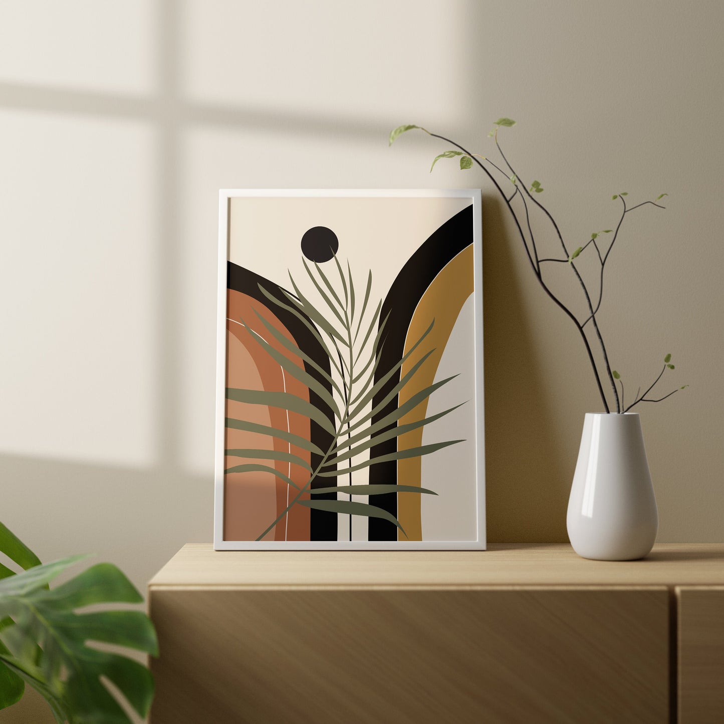Set of 3 Terracotta Boho Abstract Wall Prints