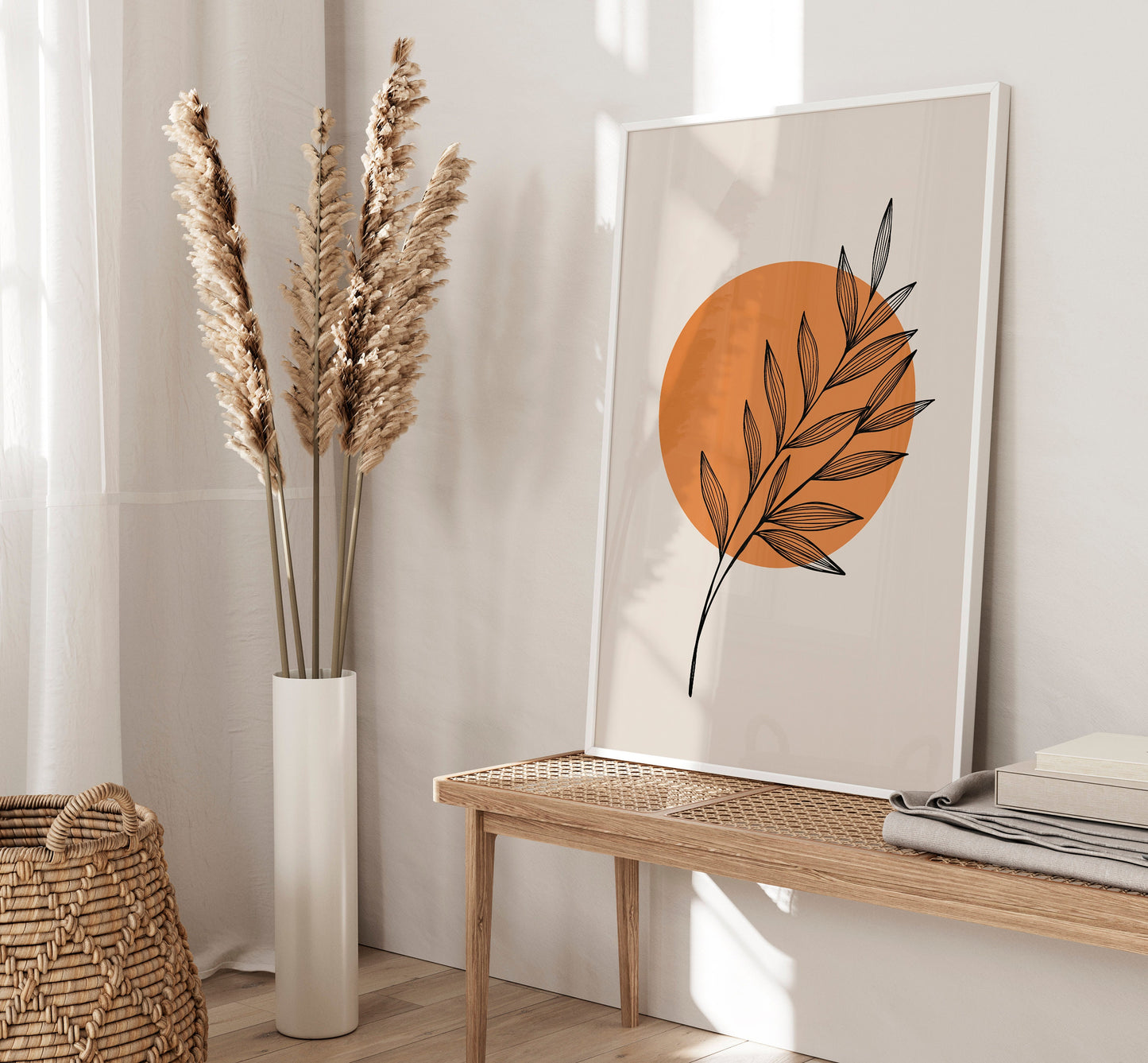 Set of 3 Orange & Blue Boho Wall Prints