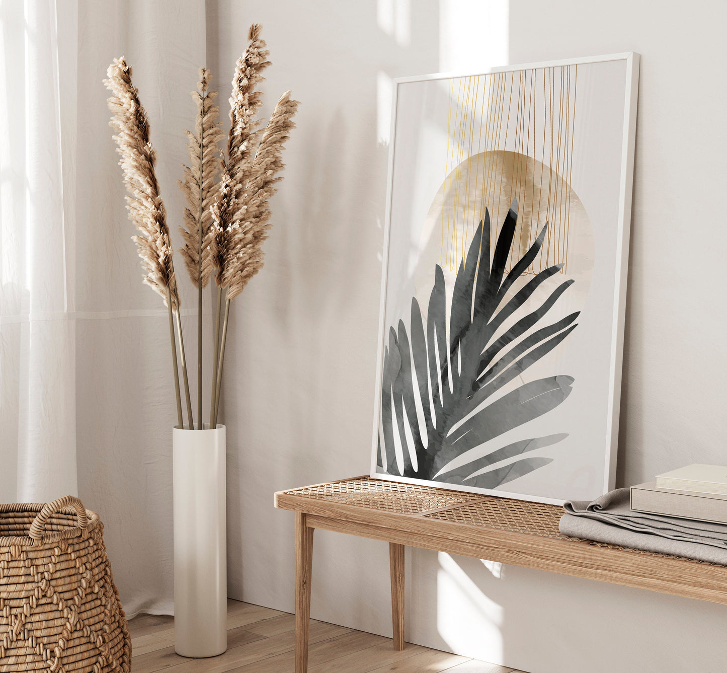 Set of 3 Grey & Gold Abstract Wall Art Prints
