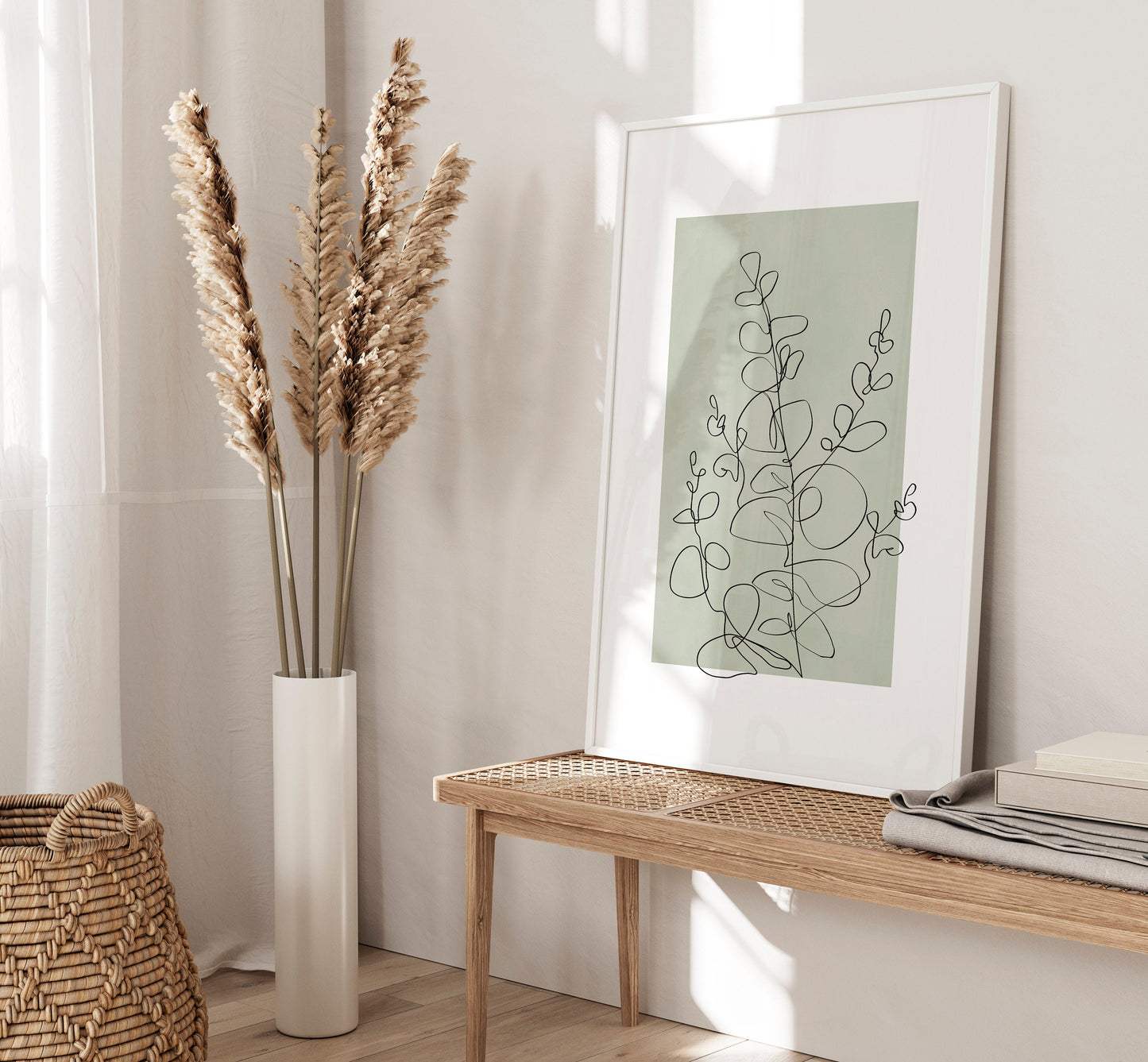 Set of 3 Sage Green Botanical Wall Art Prints