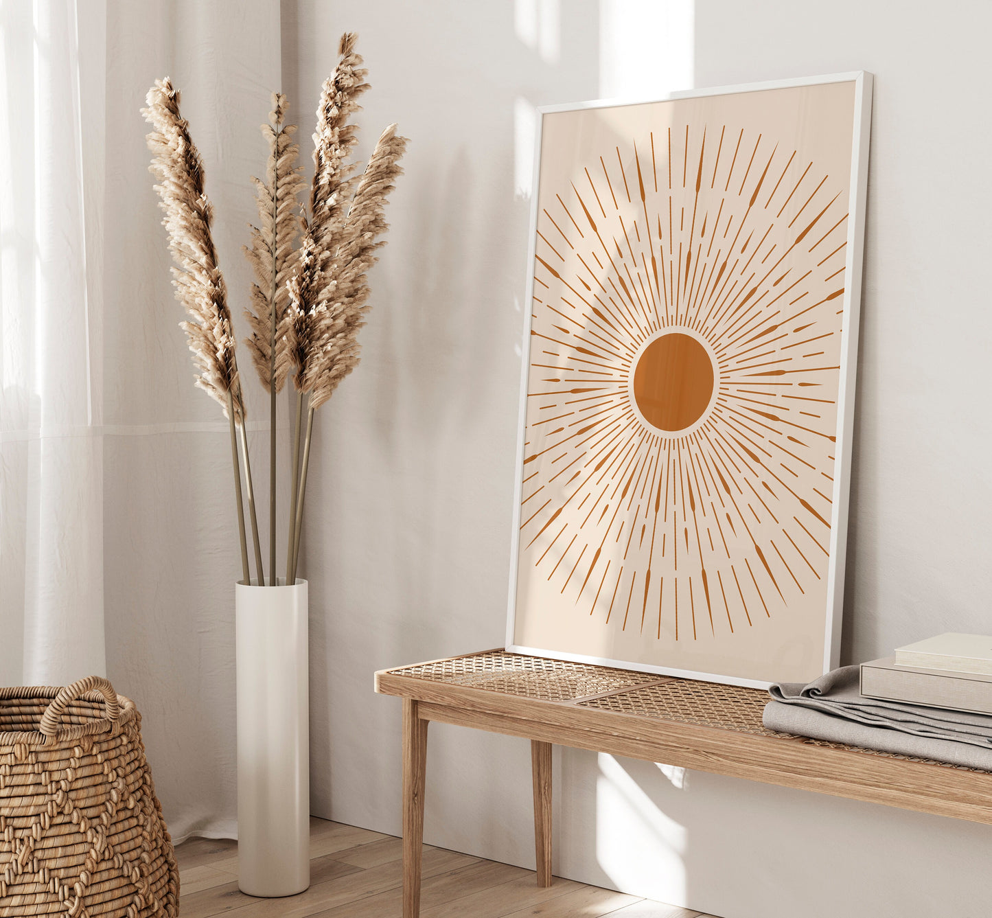 Set of 3 Blue & Orange Boho Wall Prints