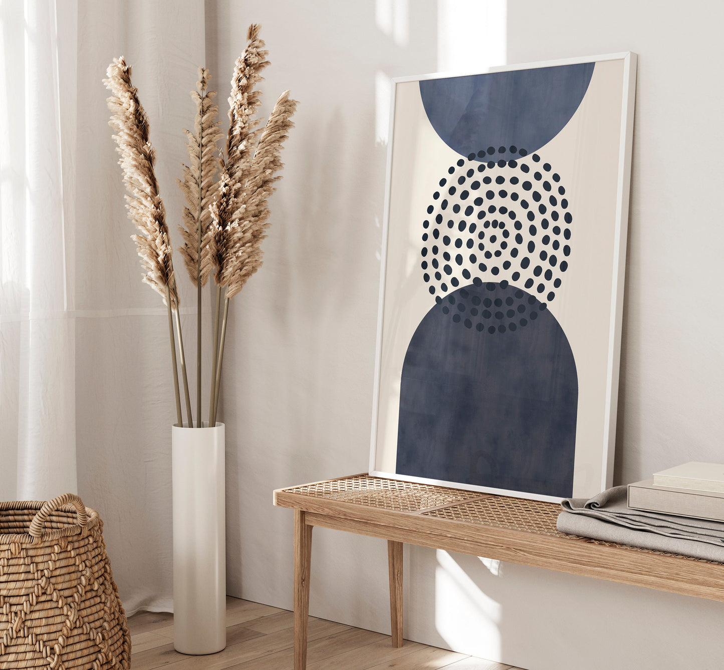Set of 3 Blue Watercolour Boho Wall Art Prints