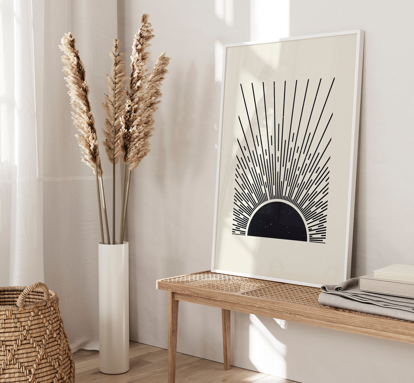 Set of 3 Black & Cream Boho Wall Prints