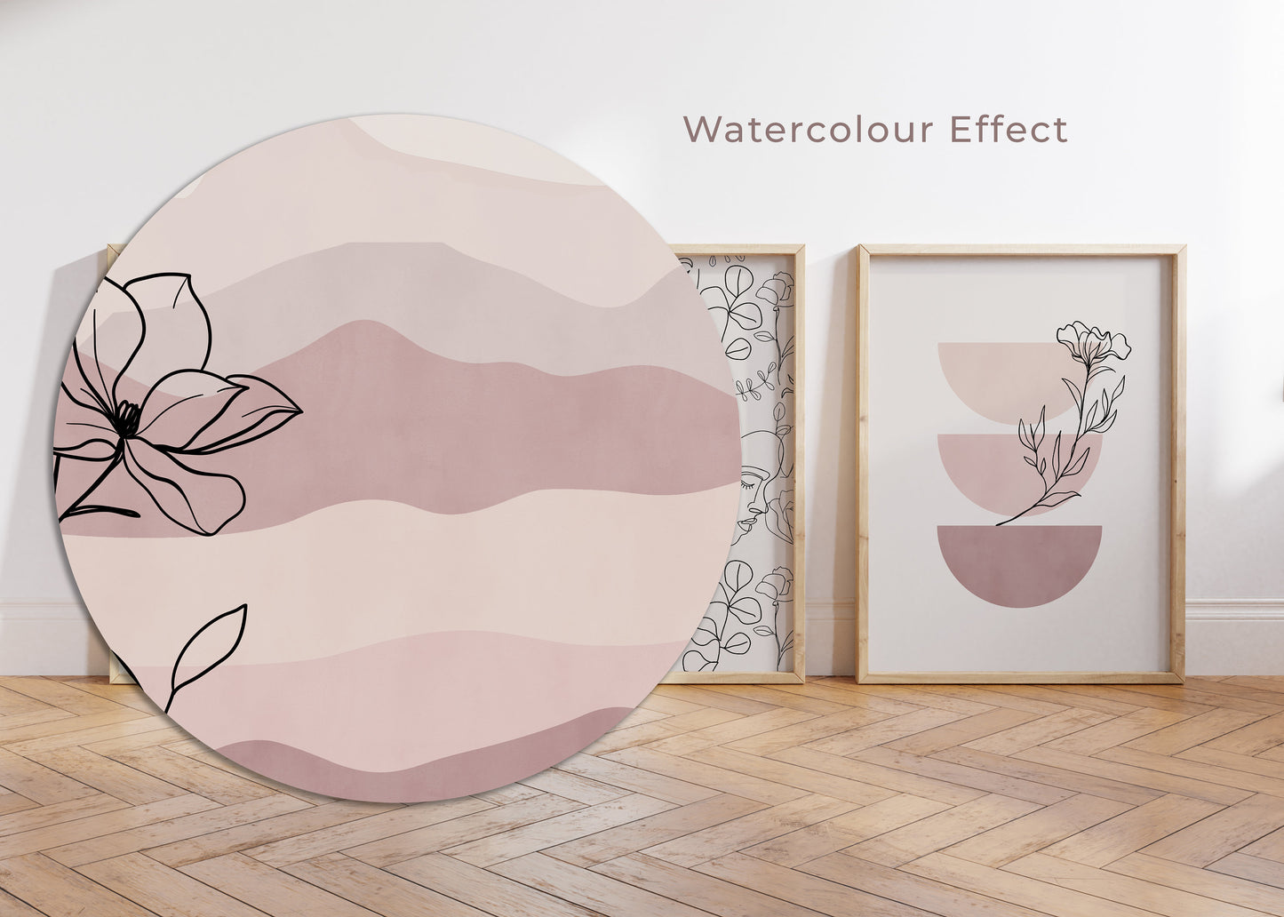 Set of 3 Pink Abstract Wall Prints