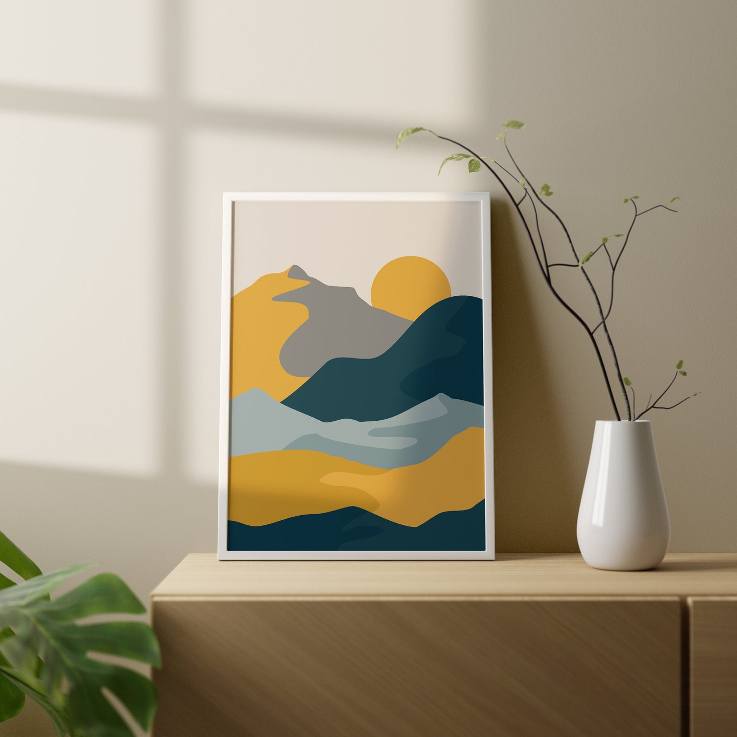 Set of 3 Boho Landscape Abstract Wall Art Prints