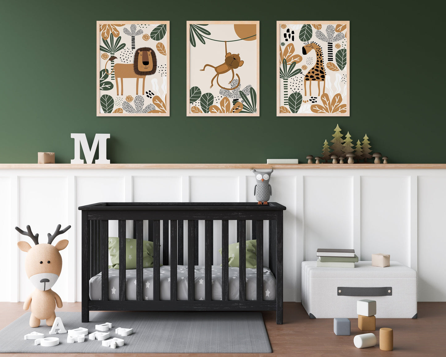 Set of 3 Safari Nursery Wall Art Prints