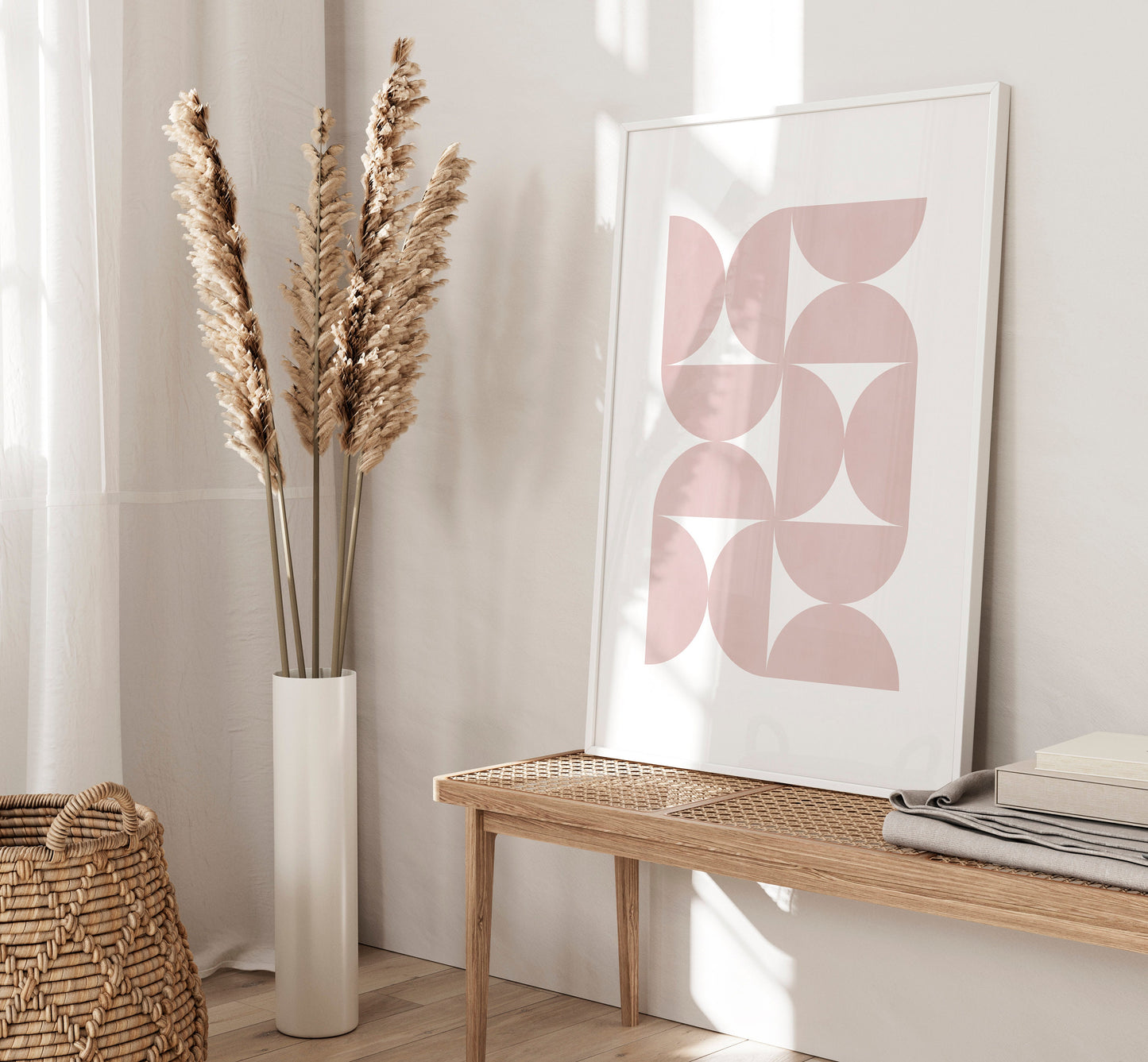 Set of 3 Pink Boho Abstract Wall Art Prints
