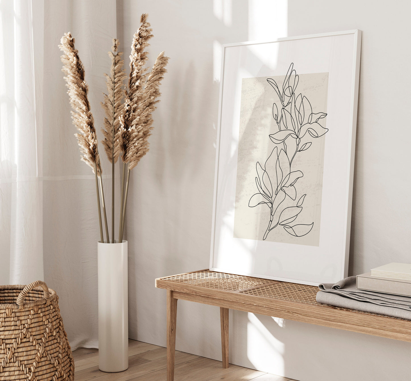 Set of 3 Floral Line Art Wall Prints