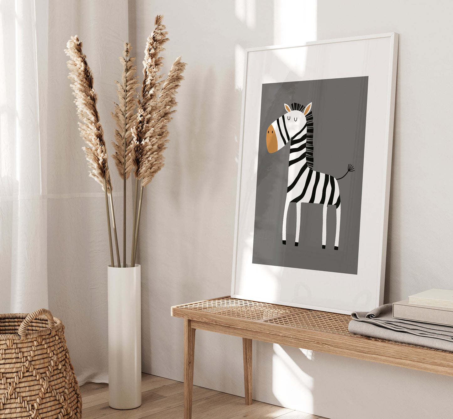 Set of 3 Grey Safari Animal Nursery Wall Art Prints