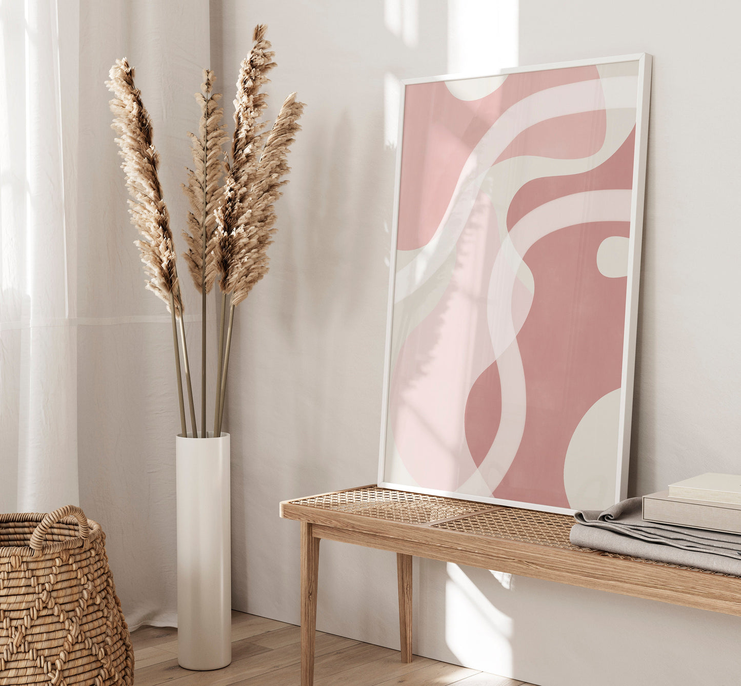 Set of 3 Pink Watercolour Abstract Wall Art Prints