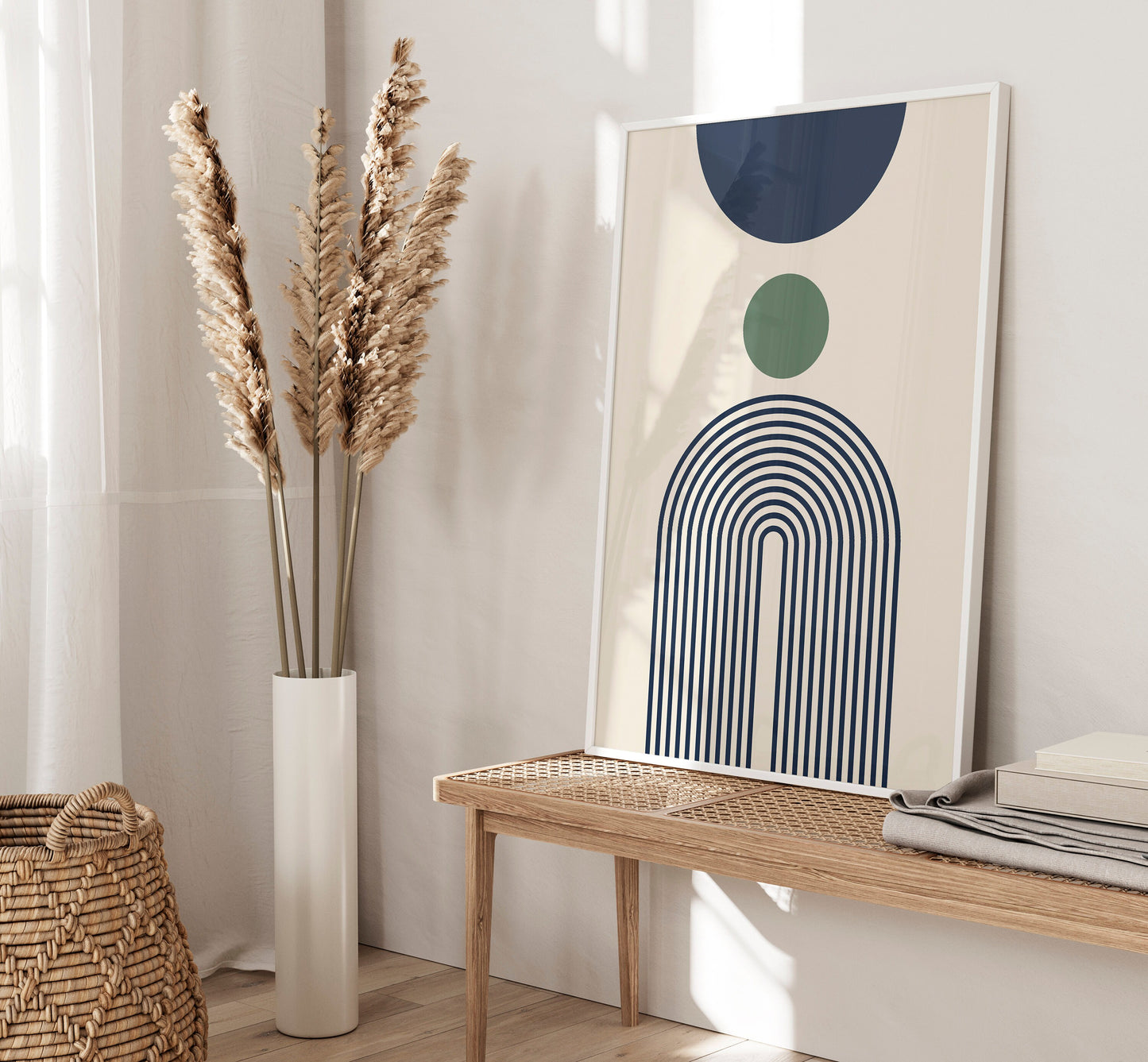 Set of 3 Green & Blue Boho Wall Art Prints