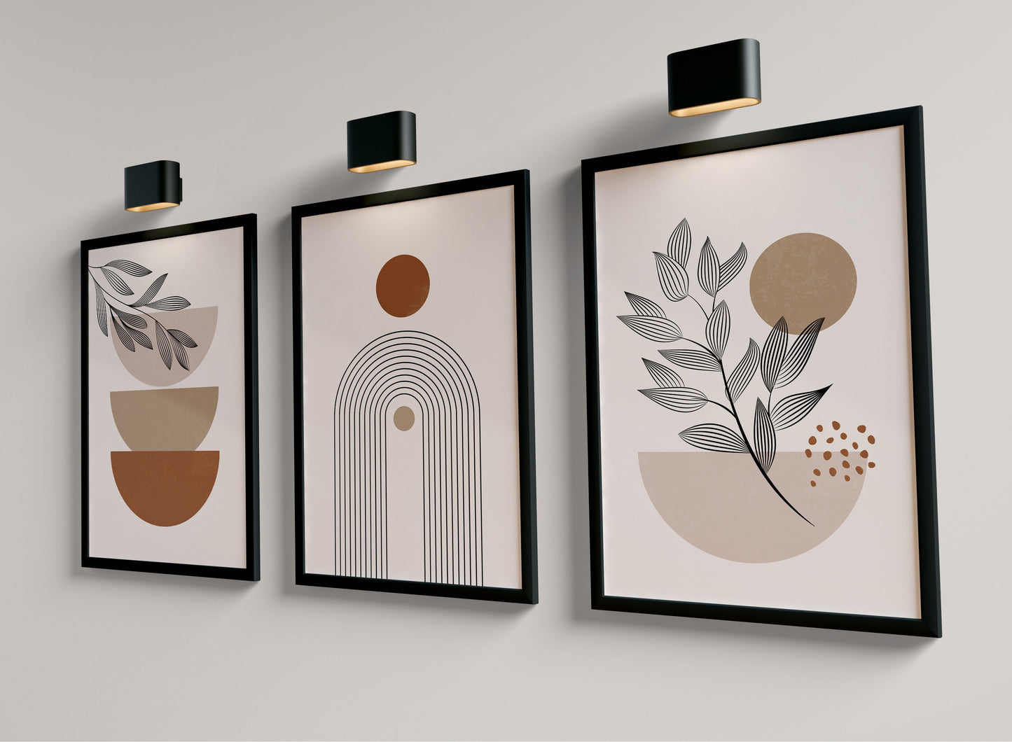 Set of 3 Boho Abstract Wall Art Prints