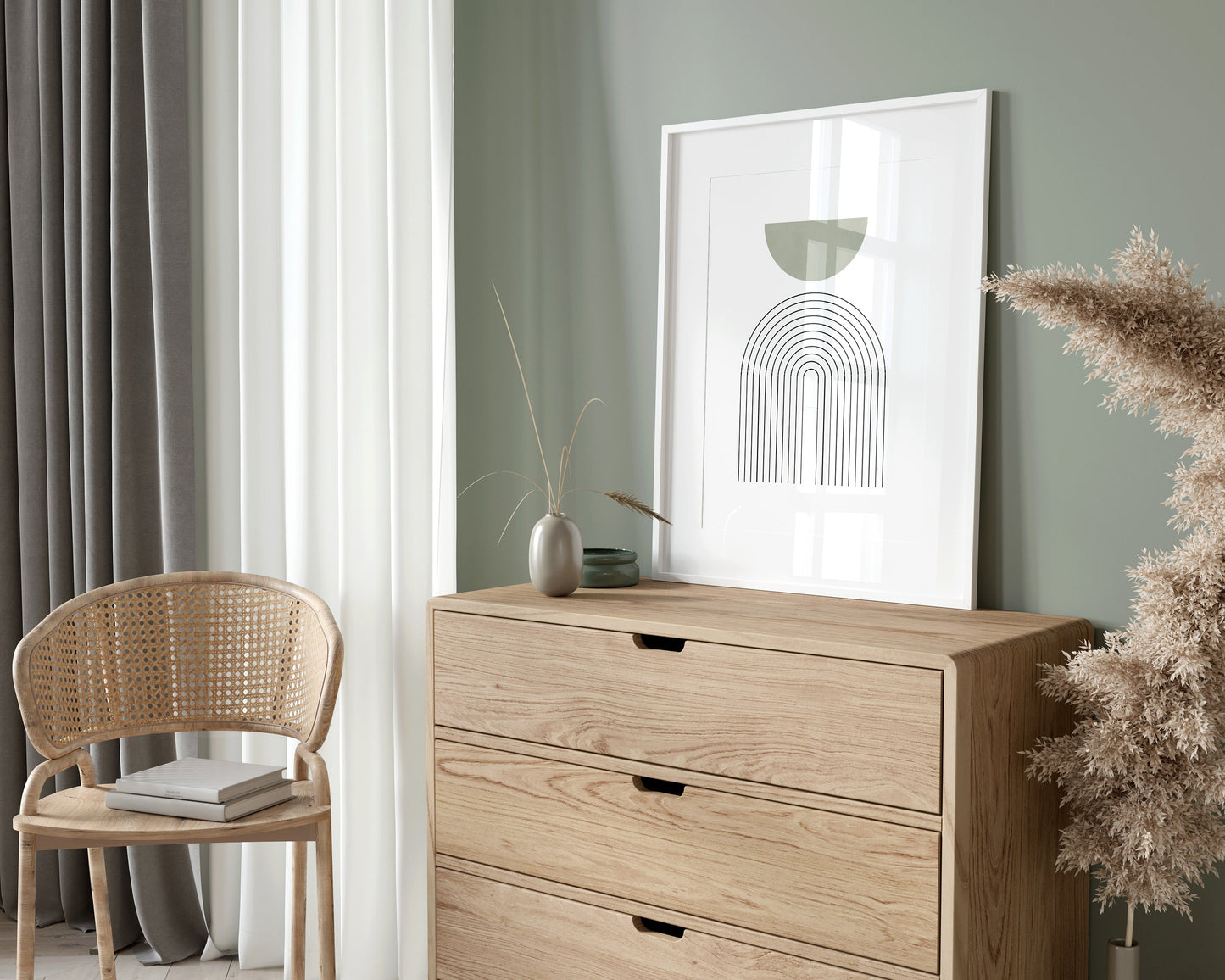 Set of 3 Green Bedroom Wall Art Prints