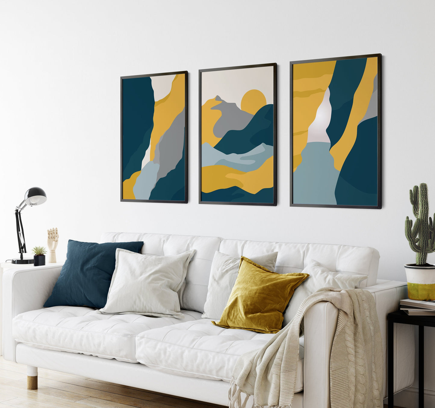 Set of 3 Boho Landscape Abstract Wall Art Prints