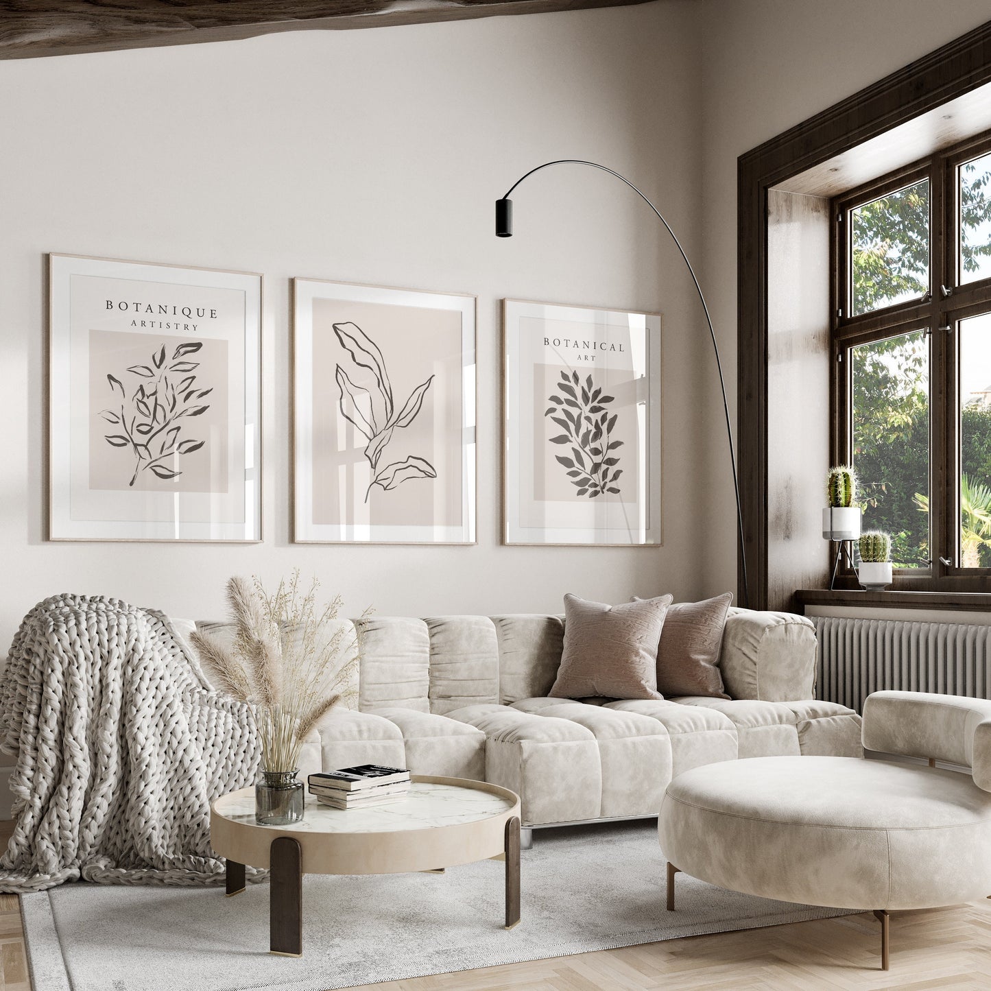 Set of 3 Neutral Wall Art Prints
