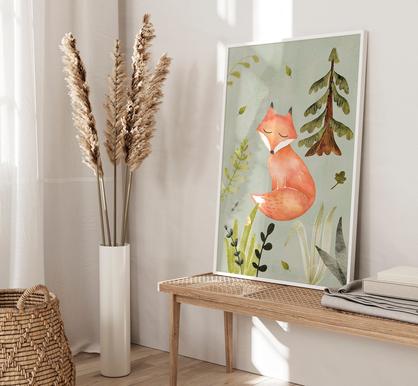 Set of 3 Green Woodland Nursery Wall Art Prints