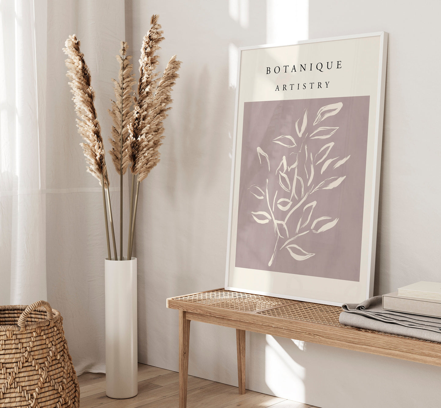 Set of 3 Mauve Pink Botanical Wall Art Prints